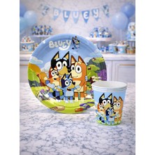 Parti Adresi Bluey Temalı Karton Tabak Bardak Set