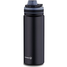 Korkmaz Essential Sport Siyah Termos Paslanmaz Çelik Malzeme 530 ml Hacim Modern Tasarım