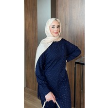 My Lunessa Taşlı Lacivert Tesettür Modal Ikili Takım