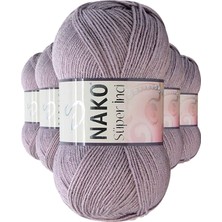 MiraLive 5 Adet Süper Inci El Örgü Ipi 100 gr Üzüm Suyu 10155