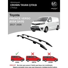 Turtle Toyota Proace Verso Kısa Şasi (L1) (Panelvan) 2017-2026 Crown Tavan Çıtası-Siyah (Kısa Şasi)