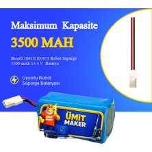 Ümit Maker Bissell 2601N EV675 Robot Süpürge 3500 mAh 14.4 V  Batarya – Orjinal Uyumlu Uzun Ömürlü, Yüksek Performans Pil