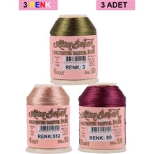 MiraLive 3 Adet Altınbaşak Oya ve Dantel Ipi 20 gr - Royaleks - No: 512 - 080 - 003