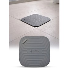 Omilife Gri Kare Silikon Gider Kapağı Koku Önleyici Lavabo Banyo Mutfak Gider Tıkacı 14.5 cm