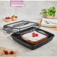 MiraLive Joy 4 Taraf Kilitli Kek Börek Borcam Saklama Kabı ROYALEKS-GP-131