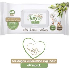 Baby Turco Doğadan 60 Yaprak Islak Bebek Havlusu Zeytinyağlı Hassas Temizlik İçin Uygun