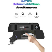 MPIA 5.5\" IPS Ekran Ön Fhd Arka Hd 5mp Tf Kartlı Araç Içi Çift Lens Araç Kamerası