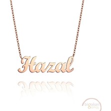 Bigakan 925 Ayar Gümüş Hazal Isimli Kolye Rose Kaplama