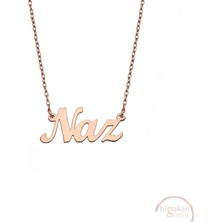 Bigakan 925 Ayar Gümüş Naz Isimli Kolye Rose Kaplama