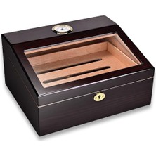 Cigarloong Sedir Ağacı Camlı Puro Kutusu Humidor Maun 40's