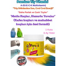 Feroxit Premium Muhabbet Kuşu Vitamini - A D3 E C K Multivitamin Tüy Bakım ve Enerji Tozu 250GR