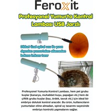 Feroxit Yumurta Kontrol Cihazı | Embriyo Kontrol Lambası | Kanarya, Muhabbet, Tavuk, Kaz Için | USB Şarjlı