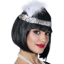 Gümüş Renk Çarliston Saç Bandı