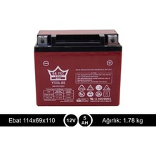 Motobisavm Ortec Akü 12V / 5AH Yatık Dıo Motosiklet Aküsü