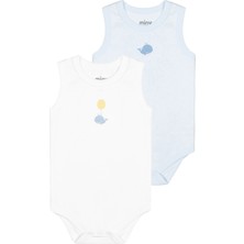 Minycenter Erkek Balina Desenli 2'li Body Yenidoğan-24 Ay Mavi