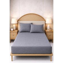 More Home Çift Kişilik Lastikli Çarşaf Antrasit Gri