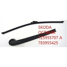 Gkl 1Z5955707A Skoda Arka Silecek Kol+Kapak+Süpürge Set Oct 04-13