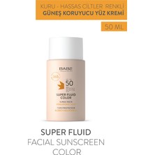 Babe Laboratorios Facial Sunscreen Super Fluid Color SPF50 50ml - Hyaluronik Asit İçeren Renkli Yüz Güneş Kremi