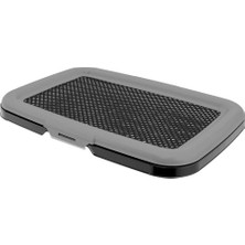 Plastart Akıllı Açık Köpek Tuvaleti Siyah Metalik Elekli Tasarım Hijyenik Kullanım İçin