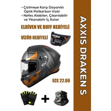 Axxis Draken S Pumpkin B4 / Fosfor Turuncu Full Face Motosiklet Kaskı - Intercom Uyumlu, Dot ve Ece 22.06
