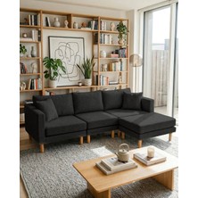 Velura Home & Living Armin Akıllı Köşe Koltuk Takımı & Modern Modüler Yataklı Köşe Takımı - Siyah