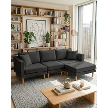 Velura Home & Living Armin Akıllı Köşe Koltuk Takımı & Modern Modüler Yataklı Köşe Takımı - Antrasit