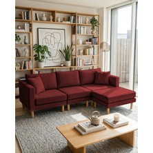 Velura Home & Living Armin Akıllı Köşe Koltuk Takımı & Modern Modüler Yataklı Köşe Takımı - Bordo