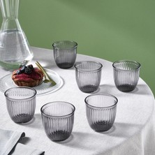 Karaca Gordes 6'lı Su Bardağı 290 ml Antrasit