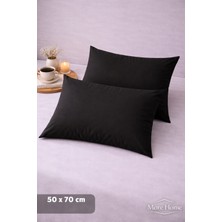 More Home Kapaklı Yastık Kılıfı (2 Adet) 50 x 70 cm Siyah