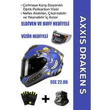 Axxis Draken S Bombs B7 / Mat Mavi Full Face Motosiklet Kaskı - Intercom Uyumlu, Dot ve Ece 22.06