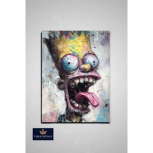 Tablo Royale Dil Çıkaran Çılgın Simpsons Kanvas Tablo - Salon Tablo - Ofis Tablo