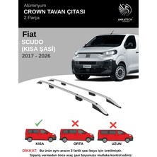 Turtle Fıat Scudo Kısa Şasi (L1) (Panelvan) 2017-2026 Crown Tavan Çıtası-Gri (Kısa Şasi)