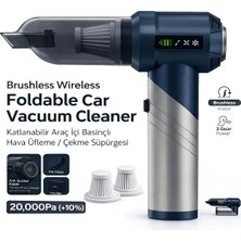 Deanb 20000PA 6000mah Vakumlu Üflemeli Araç Içi El Süpürgesi Kablosuz Taşınabilir Şarjlı Mini Süpürge