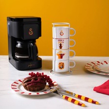 Karaca x Galatasaray  Lisanslı 4 Kişilik Standlı Çay Fincan Takımı 180 ml