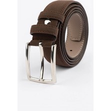 Tudors Erkek 3,5 cm Klasik Kahverengi Kemer