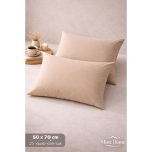 More Home Kapaklı Yastık Kılıfı (2 Adet) 50  x  70  cm Bej