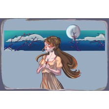 tp Retro Vintage 5 mm Ahşap Üzerine Gece Temalı Poster Tablo 20X30 cm