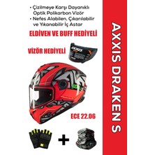 Axxis Draken S Jolly Cs / Mat Kırmızı Full Face Motosiklet Kaskı - Intercom Uyumlu, Dot ve Ece 22.06