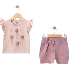 Efemkids 12/36 Ay Kız Bebek Takım Fiyonk Detaylı Alt-Üst Kız Bebek Takım