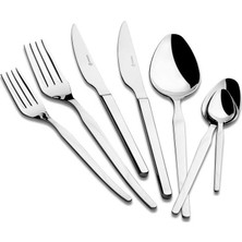 Korkmaz Truva 84 Parça Gümüş Renkli Çatal Kaşık Bıçak Seti Şık Tasarımlı Paslanmaz Çelik