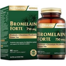 Nutraxin Bromelain Forte 750 mg 60 Tablet Krom Yeşilçay Probiyotik