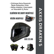 Axxis Draken S Mp4 B1 / Mat Siyah Full Face Motosiklet Kaskı - Intercom Uyumlu, Dot ve Ece 22.06