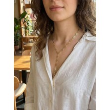 Inure Jewelry Pirinç Gold Renk Yıldızlı Kadın Y Kolye