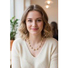 Inure Jewelry Yıldız Model Pirinç Gold Renk Kadın Kolye