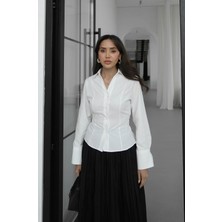 Havoş Ekru Arkadan Bağlamalı Gömlek