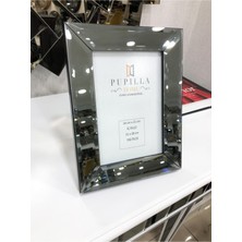Pupilla Home Füme Renk Aynalı Resim Çerçevesi 21x28 cm Modern Tasarım Cam Çerçeve
