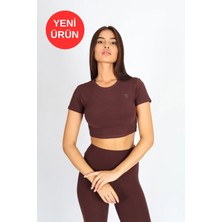 Kadın Organik Kumaş Bisiklet Yaka Vücuda Oturan Slim Fit Atlet Bluz