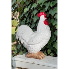 Libre Design Dekoratif 45 cm Horoz Biblo Obje Ev Balkon Bahçe Dekorasyon Heykel