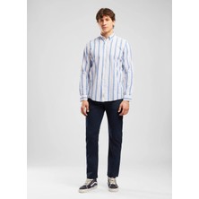 Lee Cooper Lacivert Erkek Regular Fit Gömlek 262 Lcm 241009 Darse Lacivert Çizgi