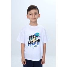 Toontoy Erkek Çocuk Bisiklet Yaka Kısa Kollu Baskılı Tişört 24990